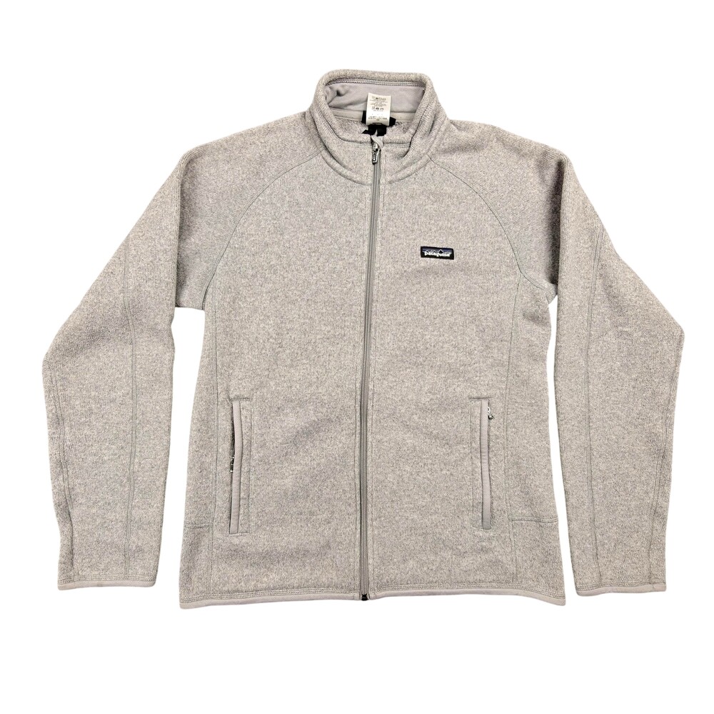 Patagonia Sweater Mens Medium Gray Fleece Full Zip High Neck Pockets Lined